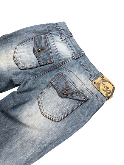 Vintage Just Cavalli Y2K Mid-Waist Bootcut Damenjeans (L)