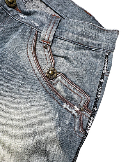 Vintage Just Cavalli Y2K Mid-Waist Bootcut Damenjeans (L)