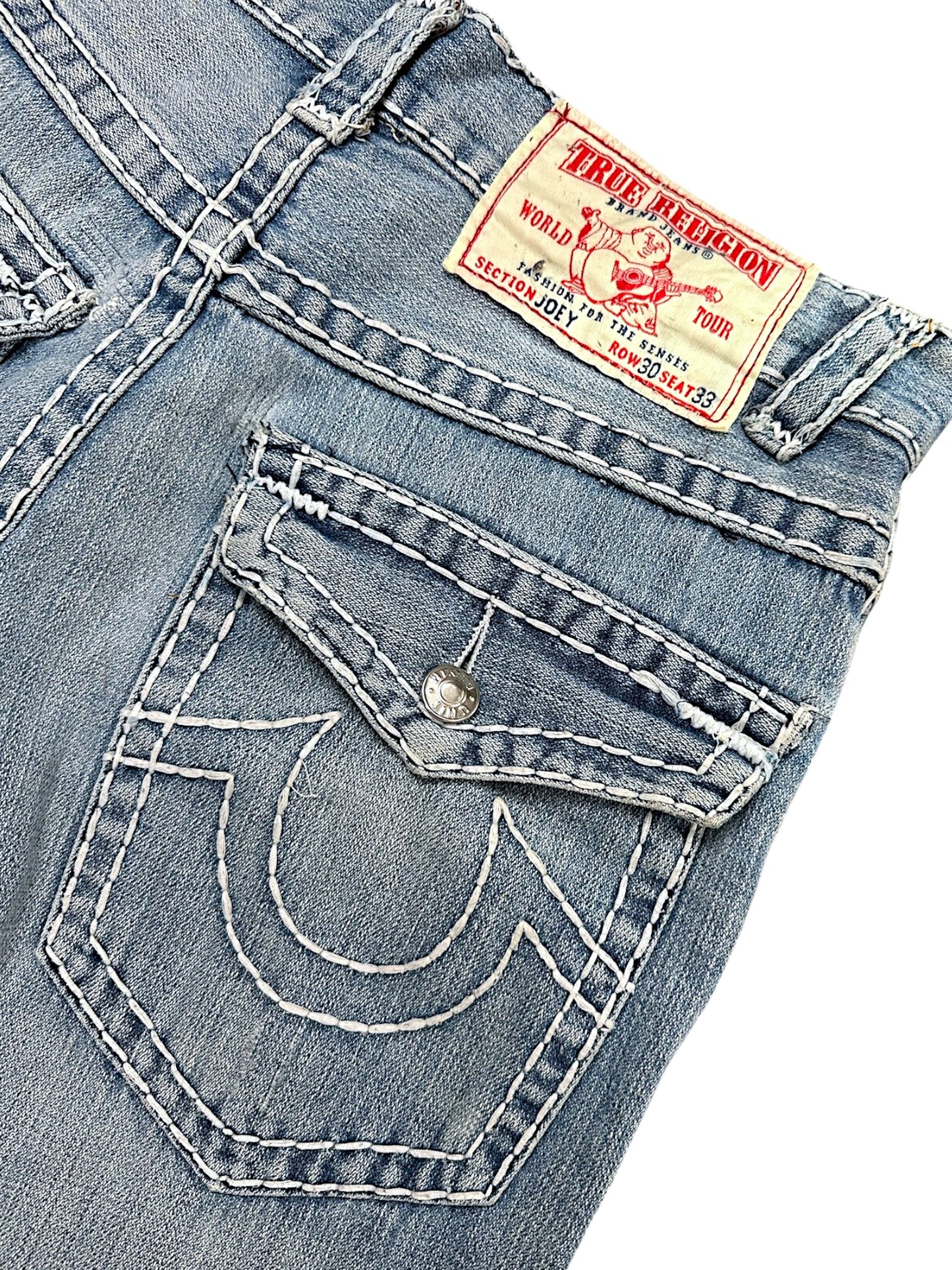 Vintage True Religion Y2K Low Waist Bootcut Damenjeans (S)