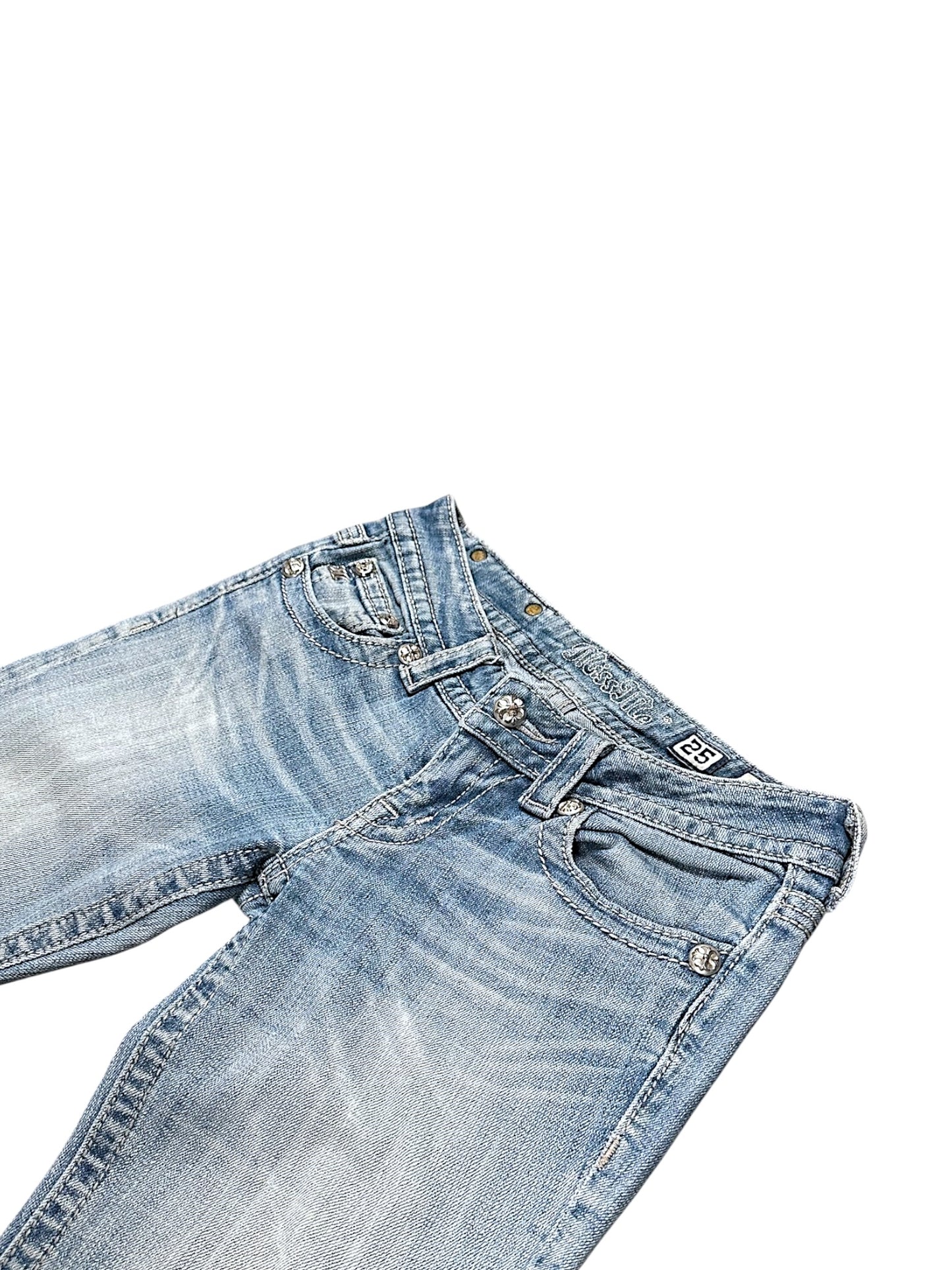 Vintage Miss Me Y2K Low Waist Bootcut Damenjeans (S)