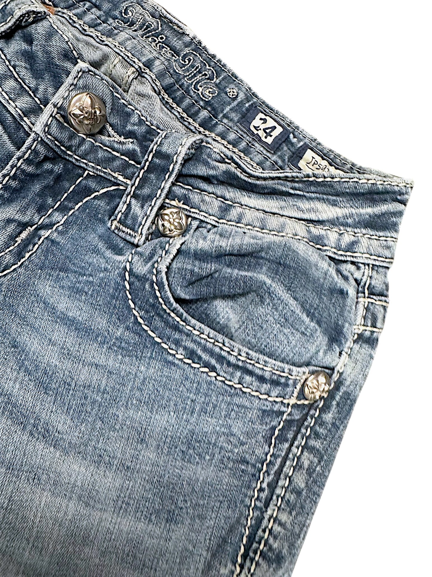 Vintage Miss Me Y2K Low Waist Bootcut Damenjeans (XS)