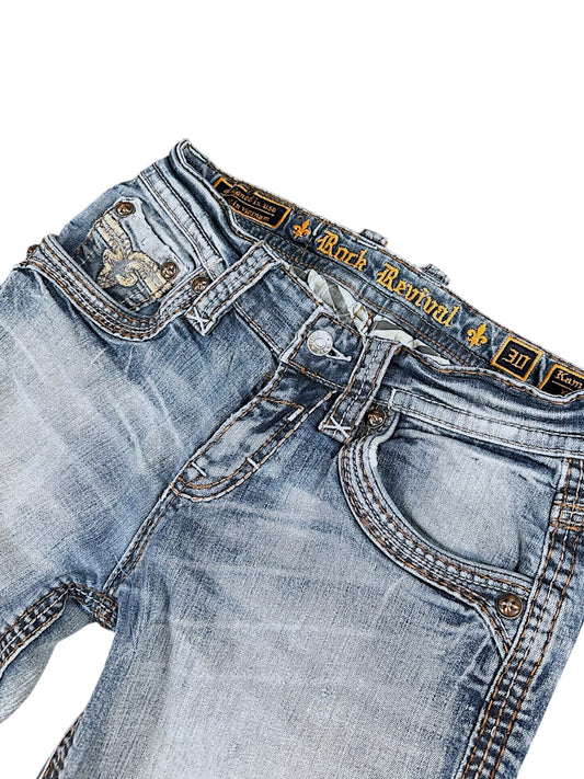 Vintage Rock Revival Baggy Jeans (M)