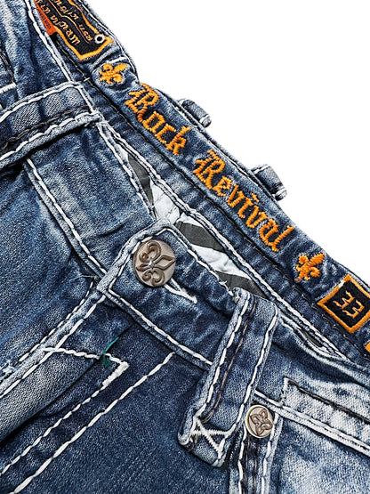 Vintage Rock Revival Y2K Baggy Jeans (S)
