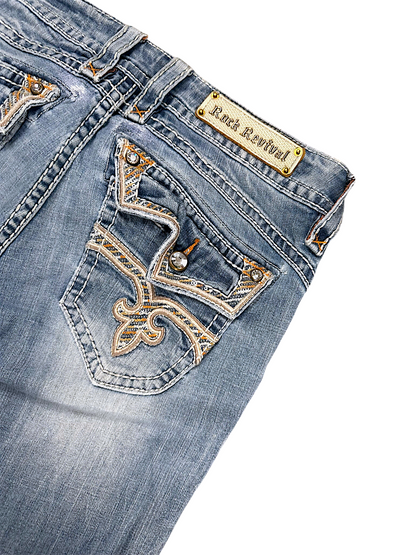 Vintage Rock Revival Y2K Bootcut / Flared Damenjeans (XL)