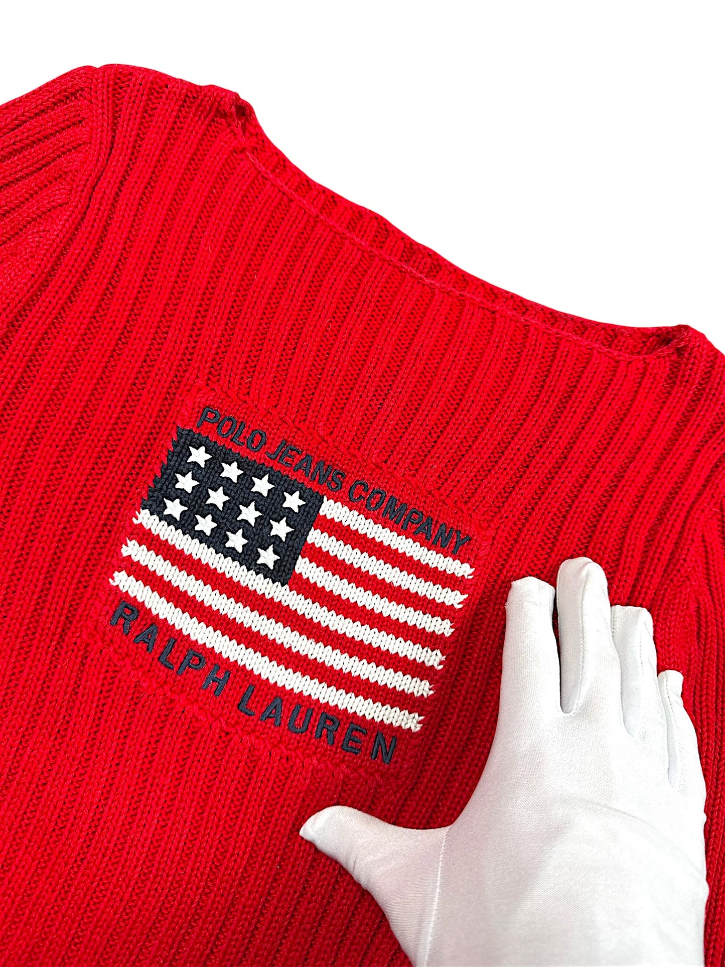 Vintage Ralph Lauren Y2K „USA“ Strickpullover Damen (S)
