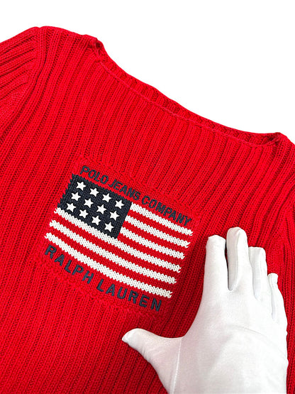 Vintage Ralph Lauren Y2K „USA“ Strickpullover Damen (S)