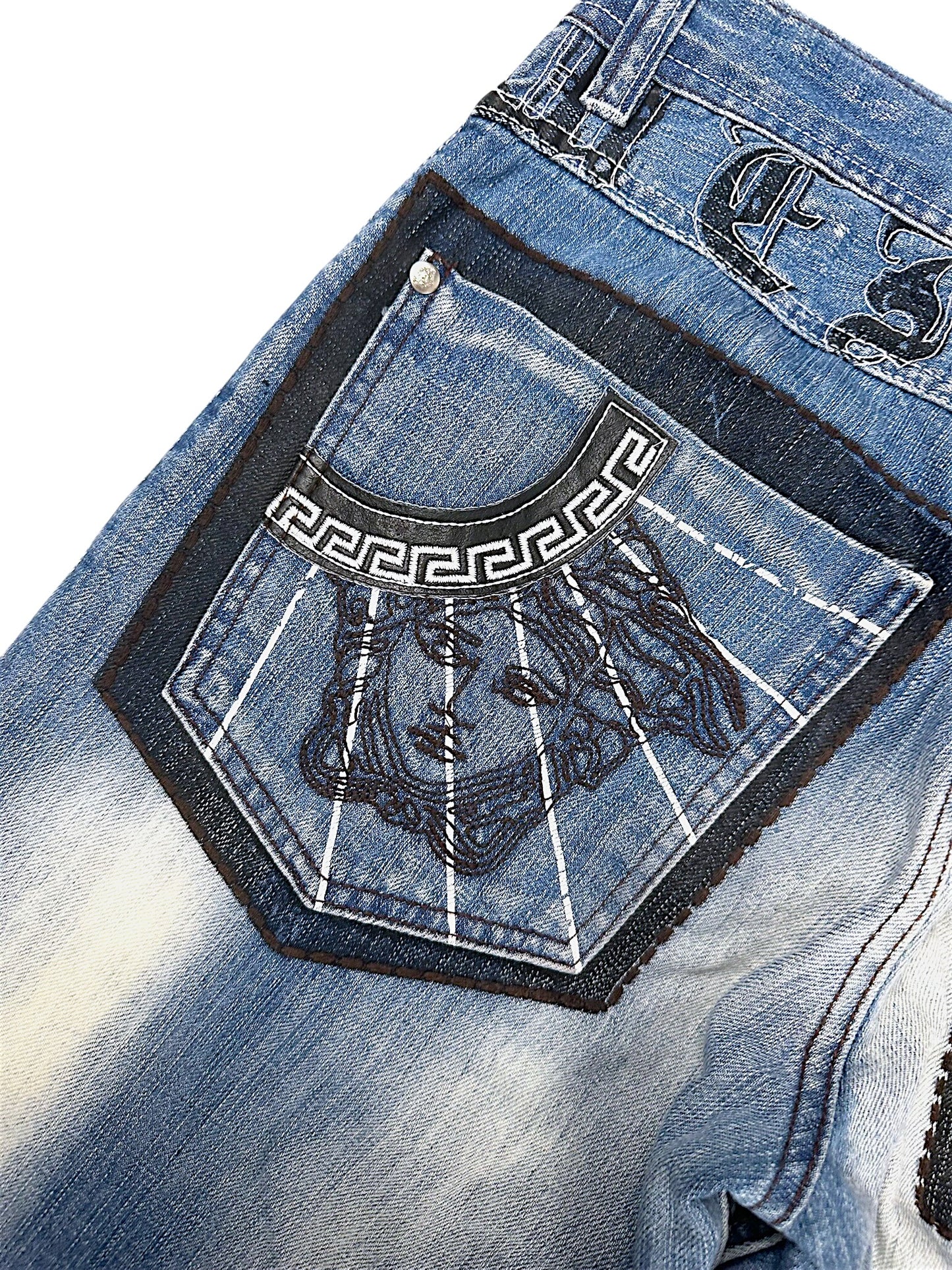 Vintage Versace Y2K Flared Baggy Jeans (L)