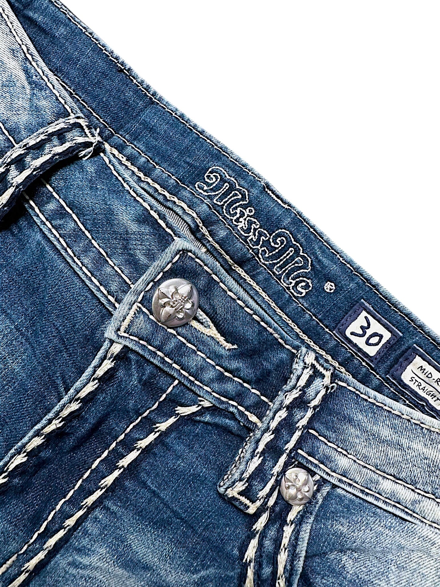 Vintage Miss Me Y2K Low Waist Bootcut Damenjeans (S)