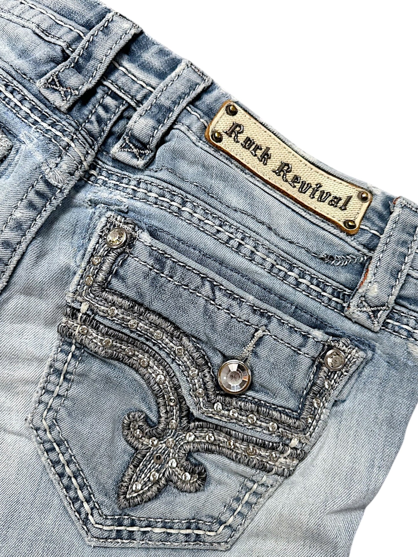 Vintage Rock Revival Y2K Low Waist Bootcut / Flared Damenjeans (S)