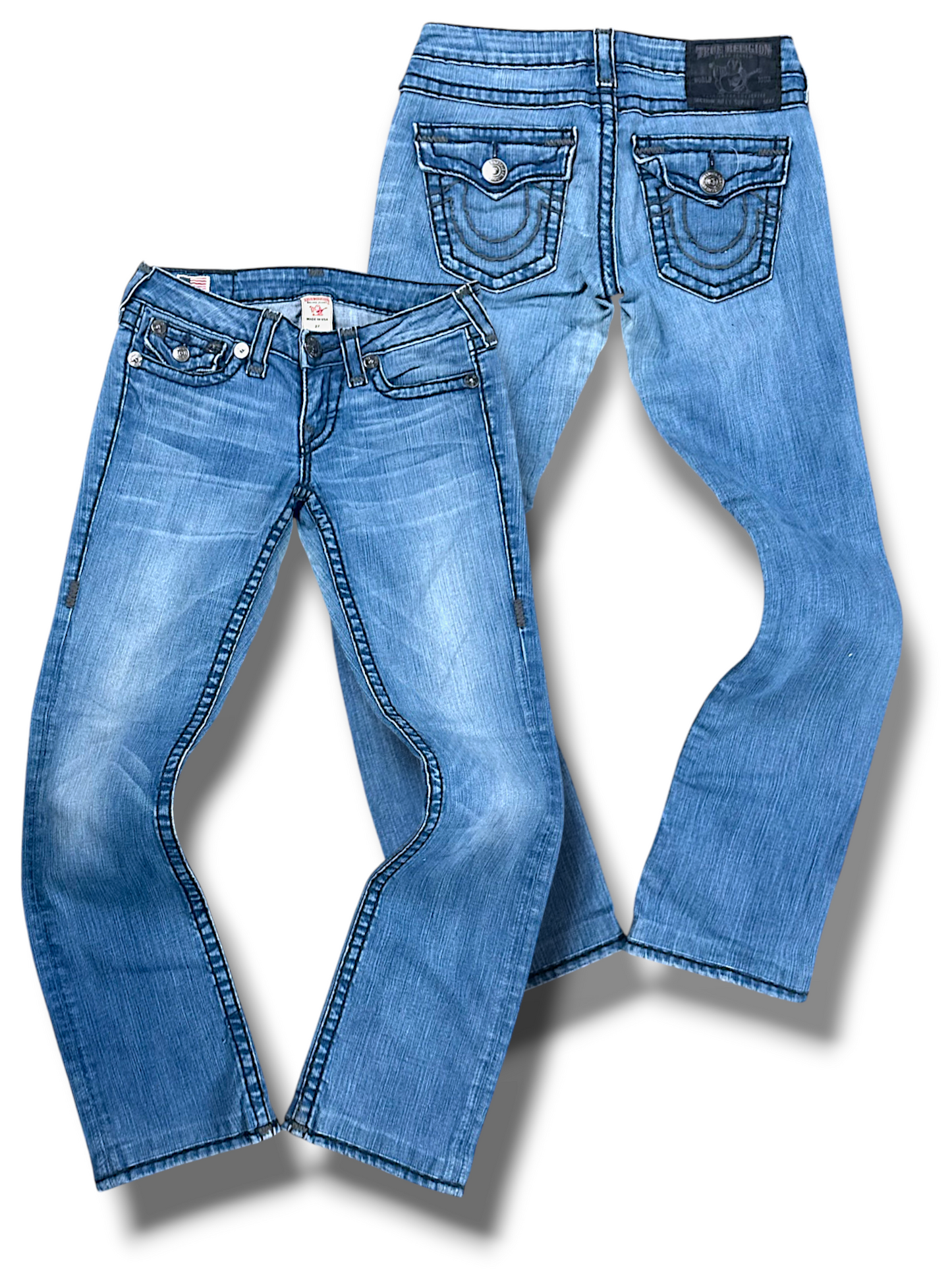 Vintage True Religion Y2K Low Waist Bootcut / Flared Damenjeans (S)