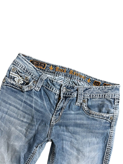 Vintage Rock Revival Y2K Low Waist Bootcut Damenjeans (M)