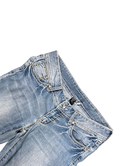 Vintage Embroidery Y2K Bootcut / Flared Damenjeans (M)