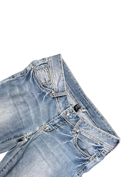 Vintage Embroidery Y2K Bootcut / Flared Damenjeans (M)
