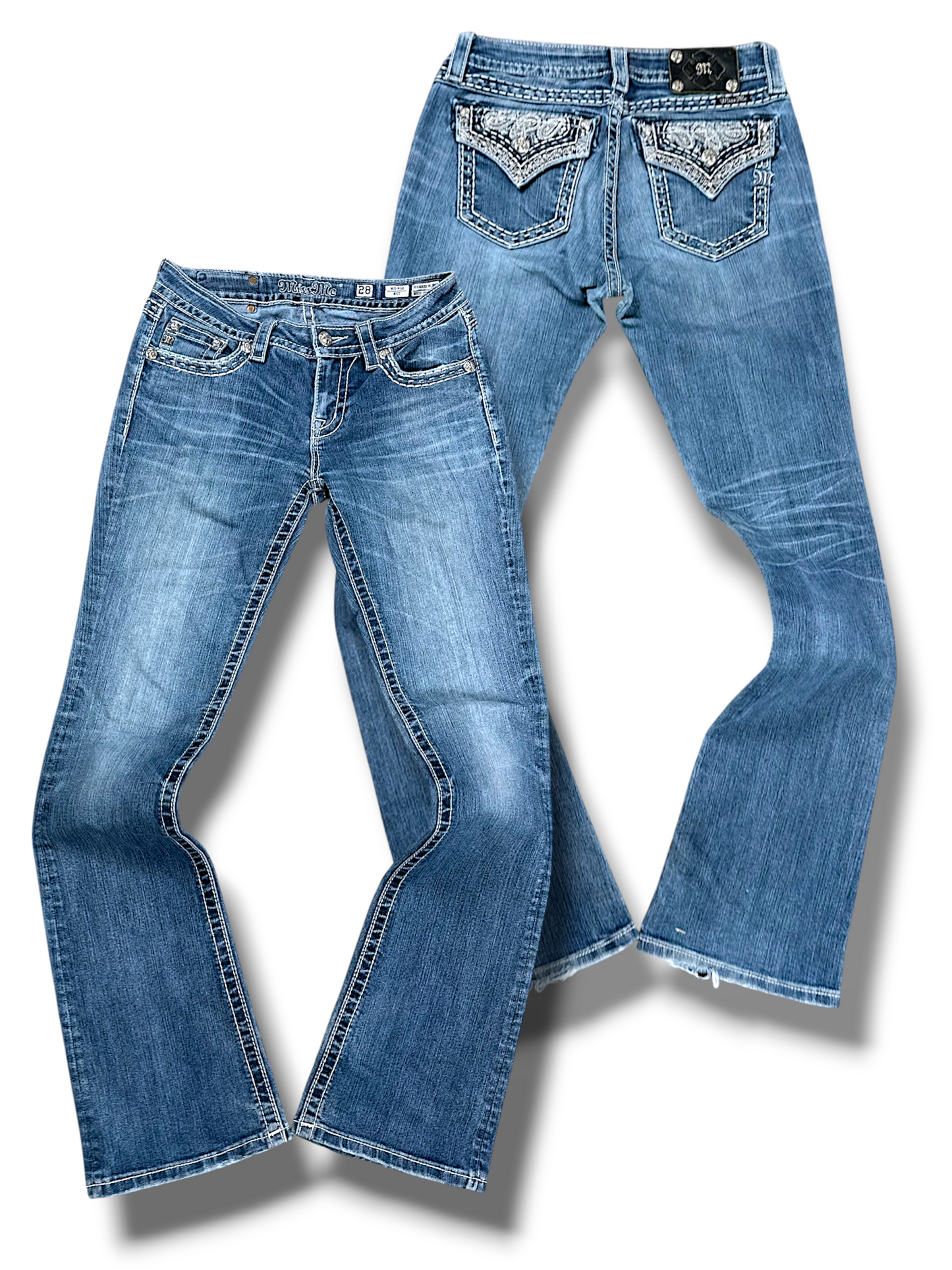 Vintage Miss Me Y2K Low Waist Bootcut / Flared Damenjeans (L)