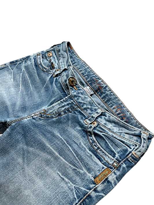 Vintage Silver Y2K Low Waist Bootcut / Flared Damenjeans (L)