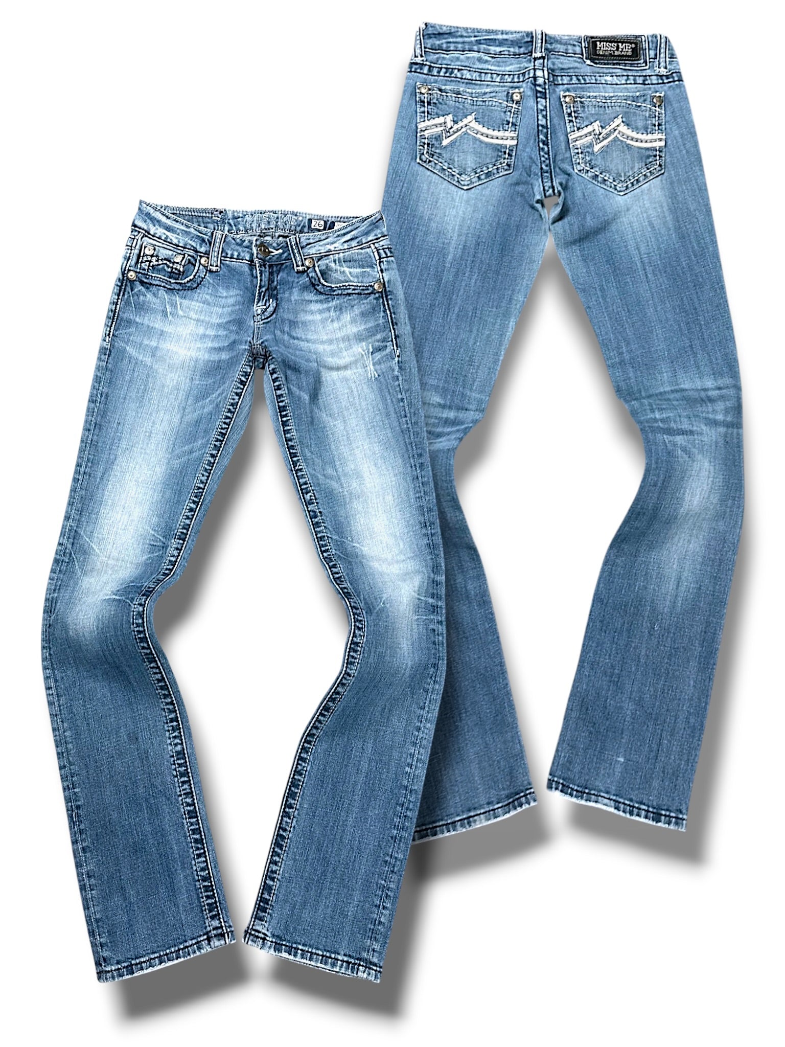 Vintage Miss Me Y2K Low Waist Bootcut / Flared Damenjeans (M)