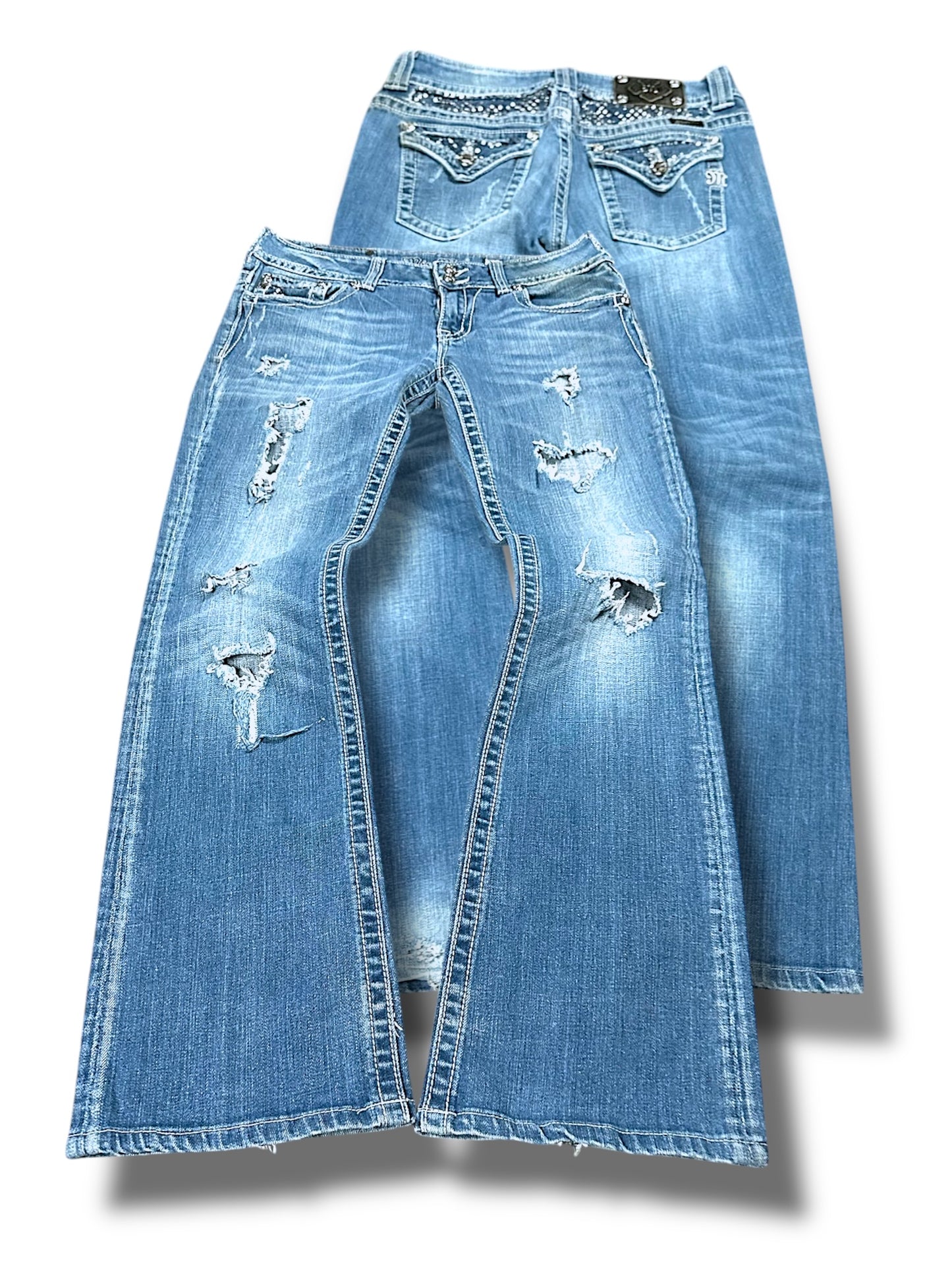 Vintage Miss Me Y2K Low Waist Bootcut / Flared Damenjeans (M)