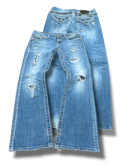 Vintage Miss Me Y2K Low Waist Bootcut / Flared Damenjeans (M)