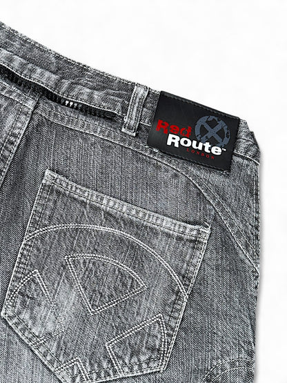 Vintage Red Route y2k Jeans (S)
