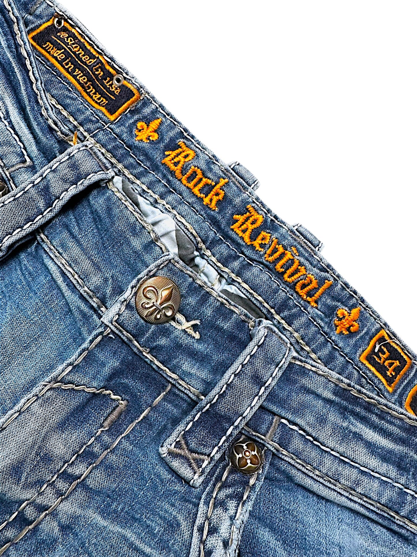 Vintage Rock Revival Y2K Straight Leg Jeans (M)