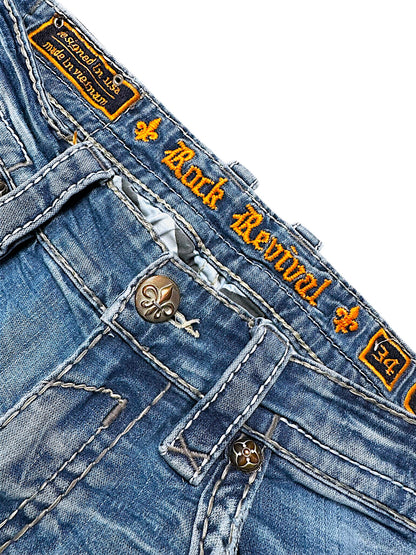 Vintage Rock Revival Y2K Straight Leg Jeans (M)