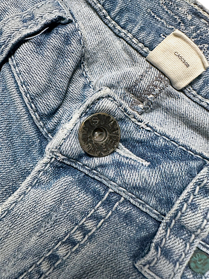 Vintage Silver Y2K Low Waist Bootcut Damenjeans (M)