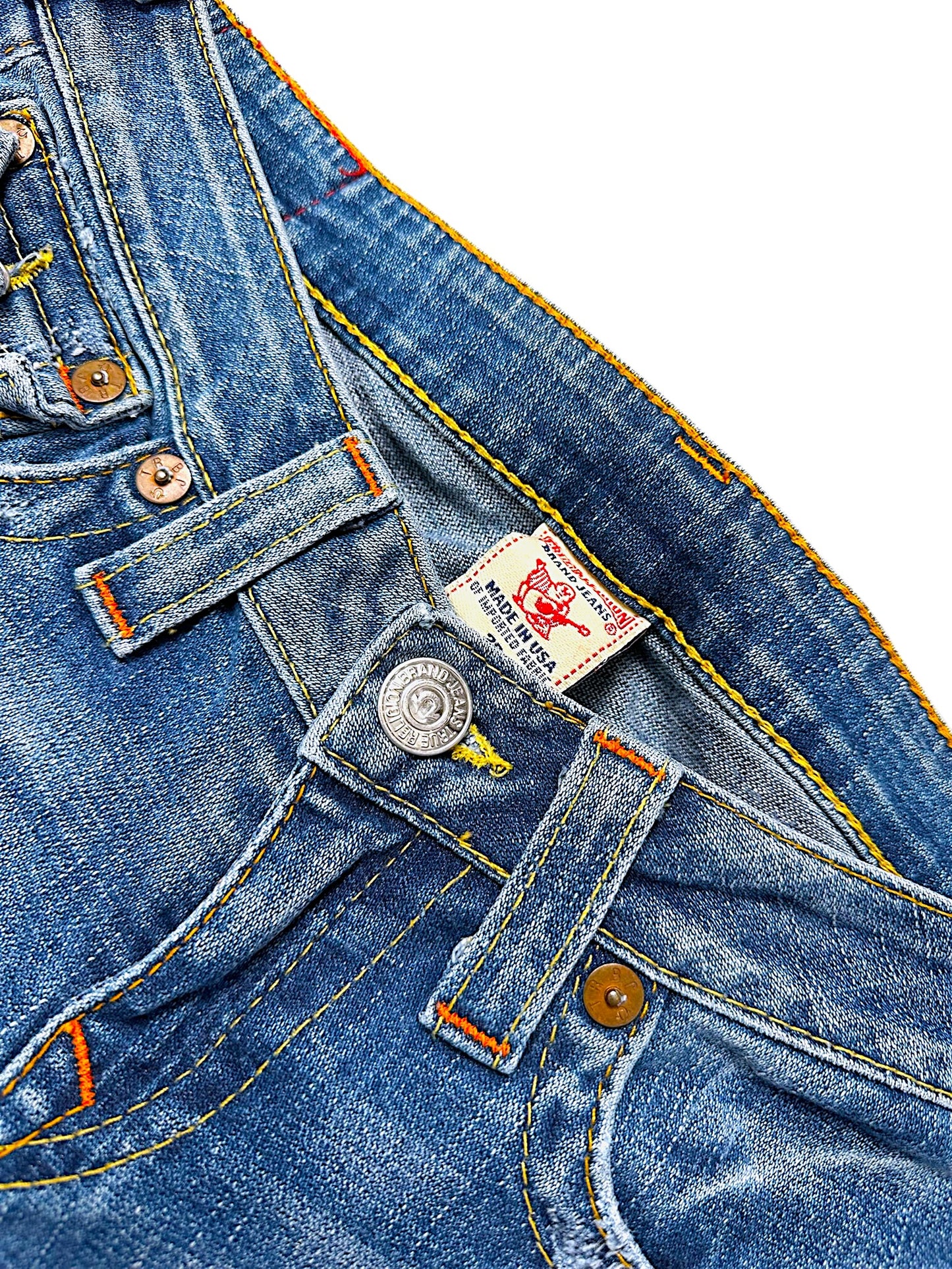 Vintage True Religion Y2K Low Waist Bootcut / Flared Damenjeans (M)