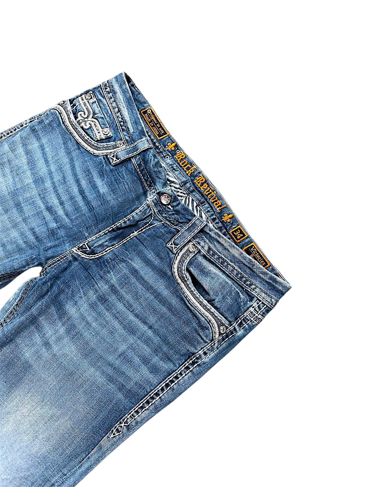 Vintage Rock Revival Y2K Low Waist Bootcut / Flared Damenjeans (L)