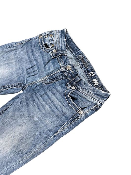 Vintage Miss Me Y2K Low Waist Bootcut Damenjeans (S)