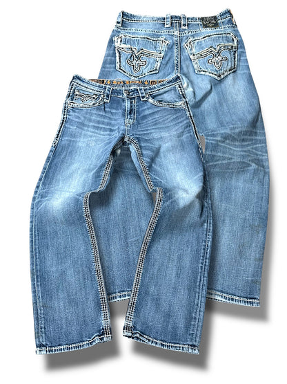 Vintage Rock Revival Straight Leg Jeans (M)