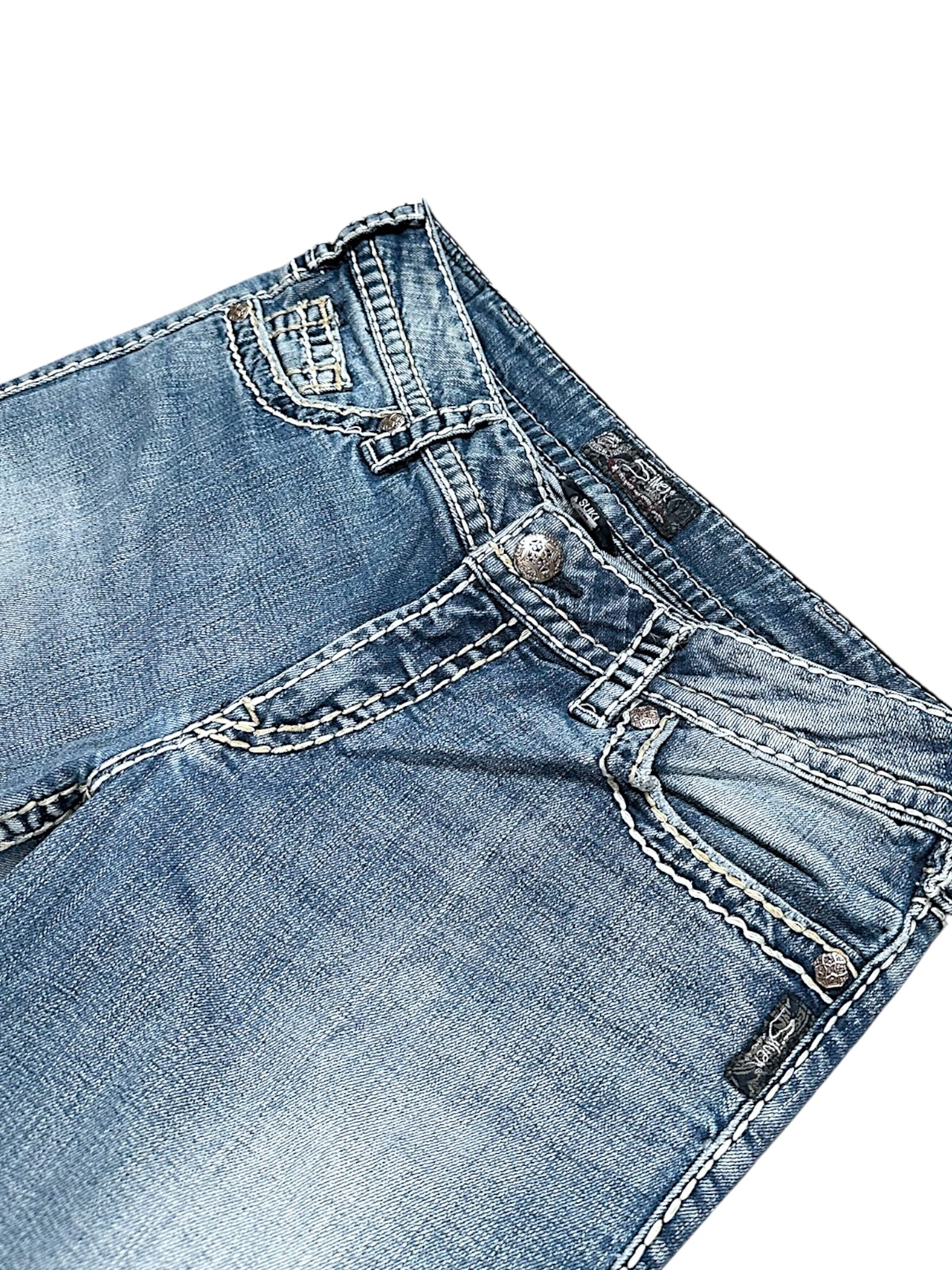 Vintage Silver Y2K Low Waist Bootcut / Flared Damenjeans (L)