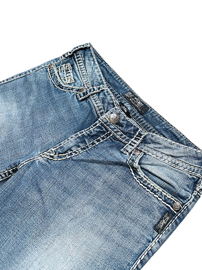 Vintage Silver Y2K Low Waist Bootcut / Flared Damenjeans (L)