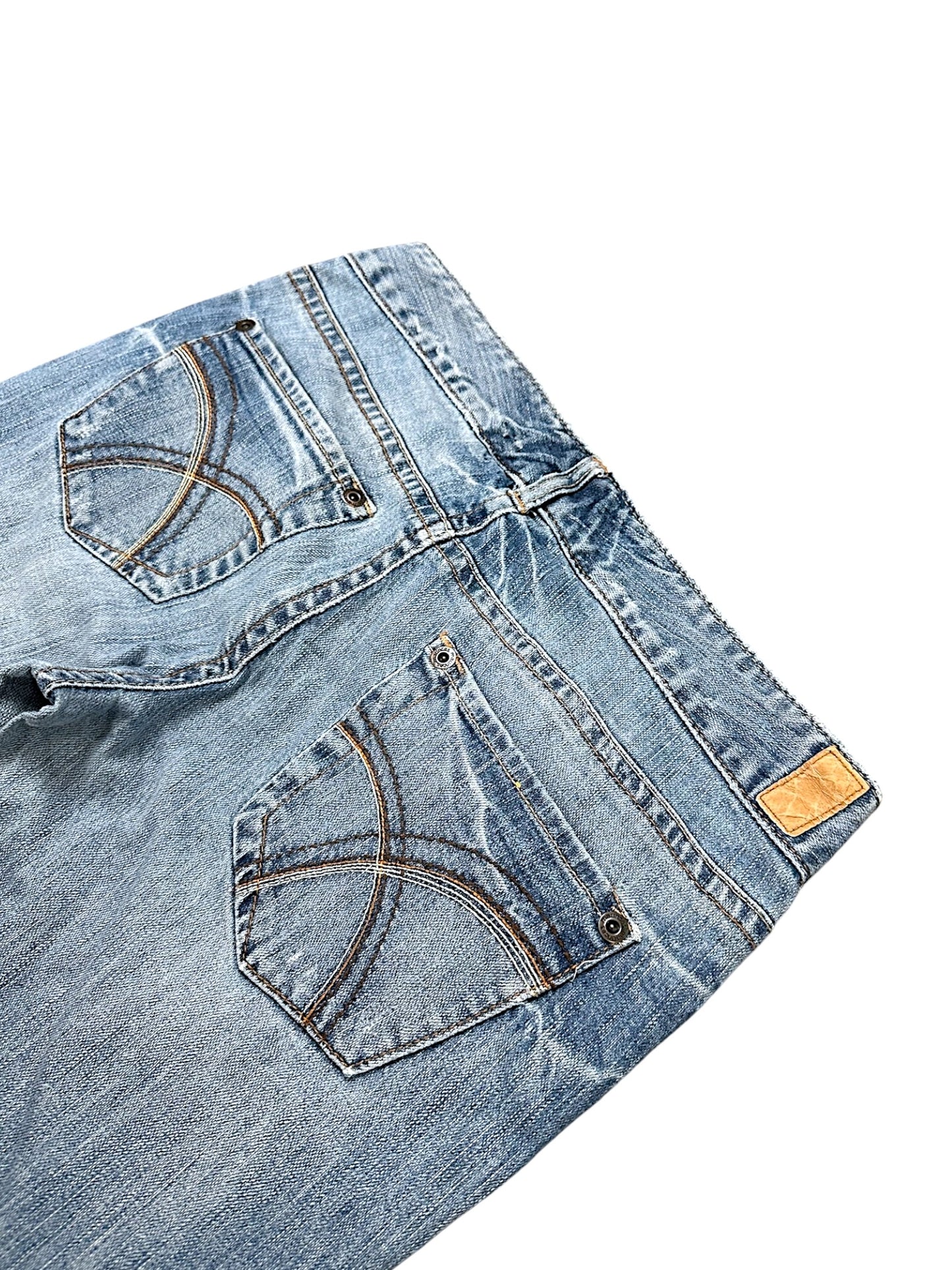 Vintage Embroidery Y2K Low Waist Bootcut / Flared Damenjeans (L)
