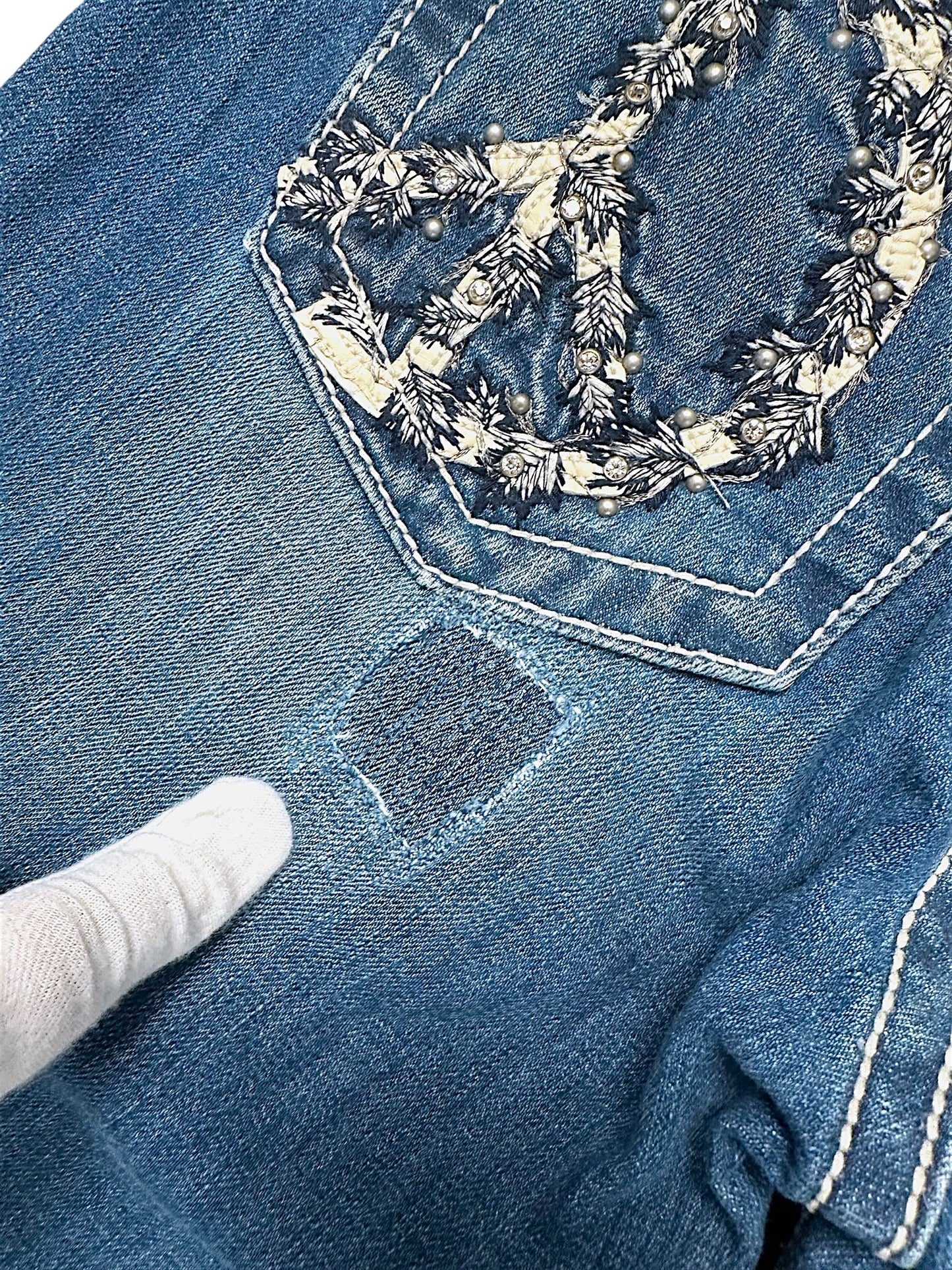 Vintage Miss Me Low Waist Y2K Bootcut / Flared Damenjeans (L)