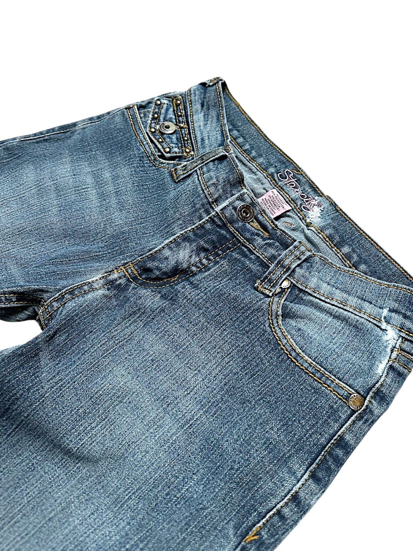 Vintage Embroidery Y2K Low Waist Bootcut / Flared Damenjeans (XS)