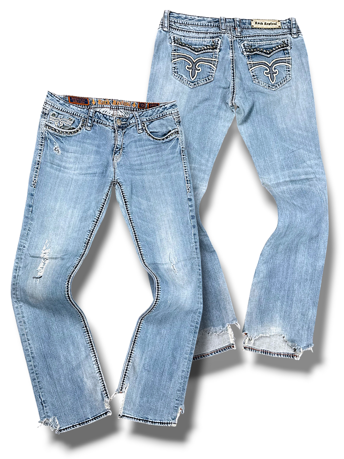 Vintage Rock Revival Y2K Straight Leg Jeans (XL)