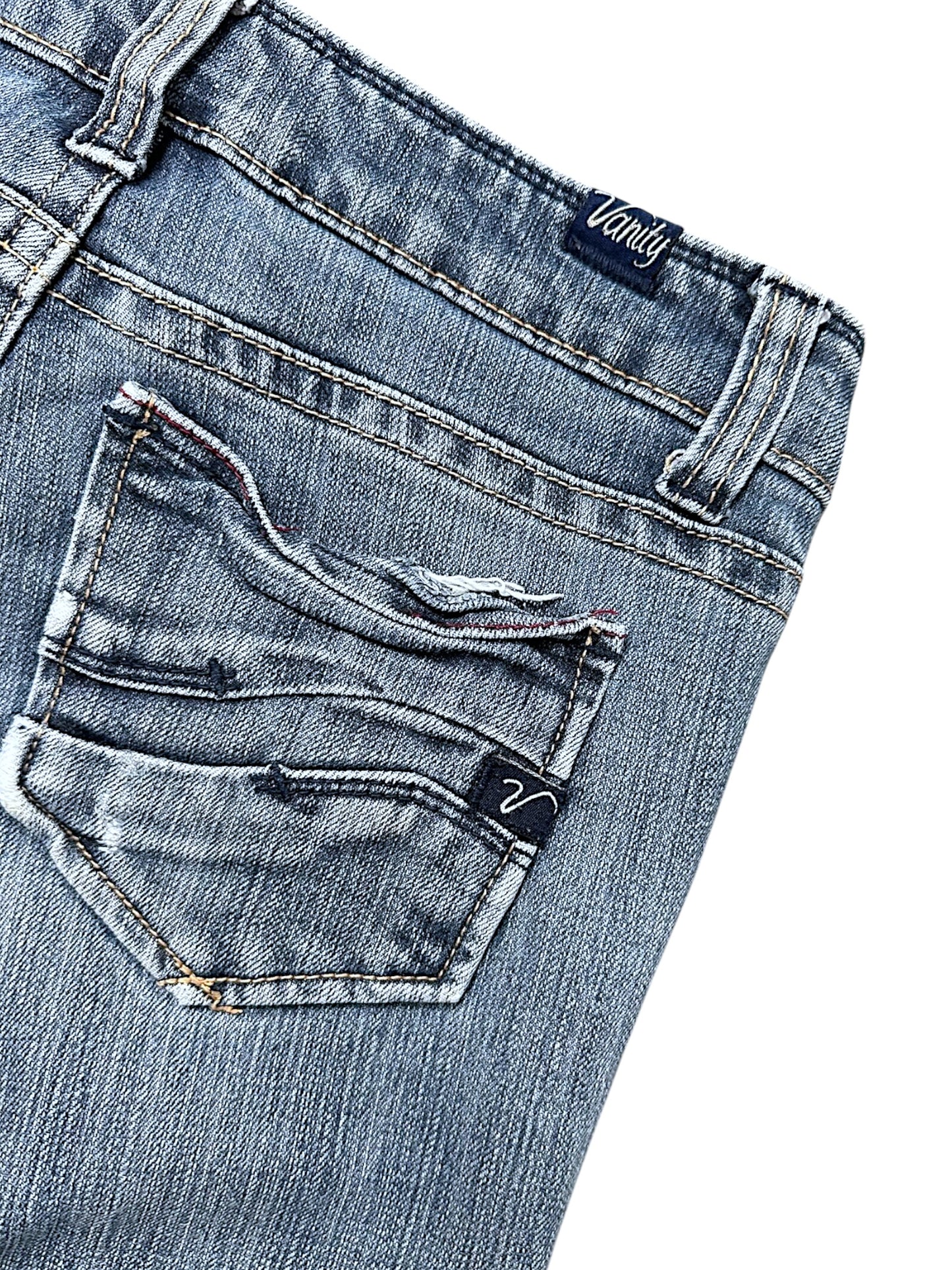 Vintage Embroidery Y2K Low Waist Bootcut / Flared Damenjeans (S)