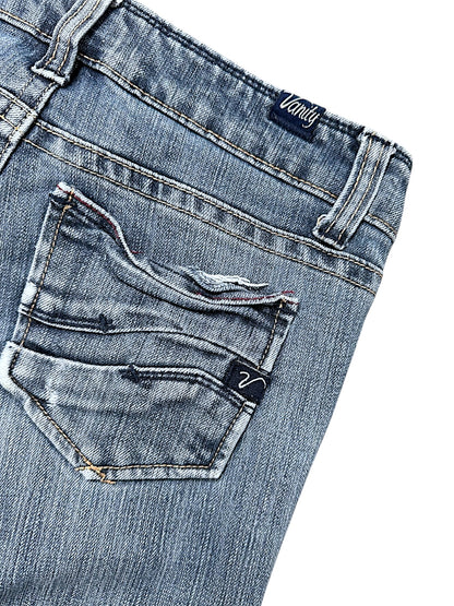 Vintage Embroidery Y2K Low Waist Bootcut / Flared Damenjeans (S)