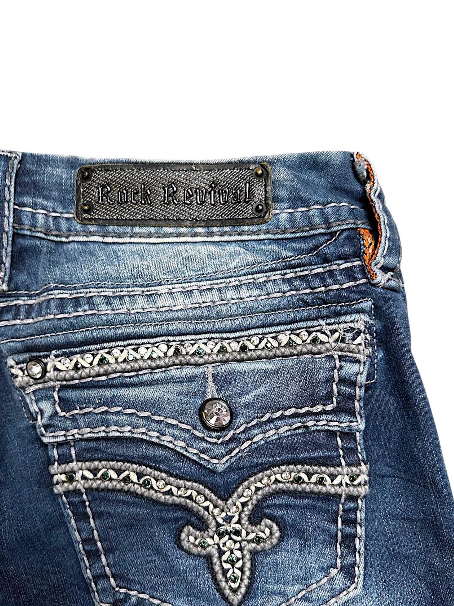 Vintage Rock Revival Y2K Low Waist Bootcut / Flared Damenjeans(M)