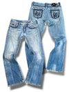 Vintage Miss Me Y2K Low Waist Bootcut Damenjeans (S)