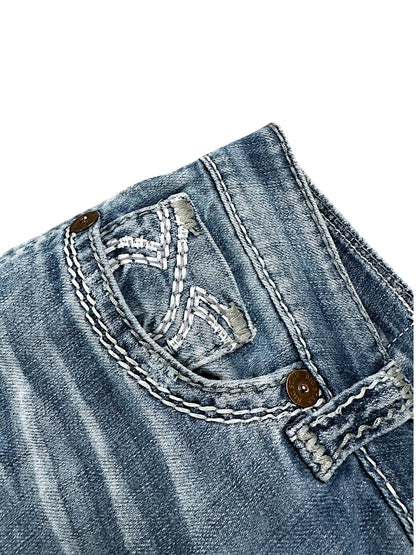 Vintage Embroidery Y2K Bootcut Flared Jeans (S)