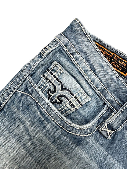 Vintage Rock Revival Y2K Low Waist Bootcut / Flared Damenjeans (S)