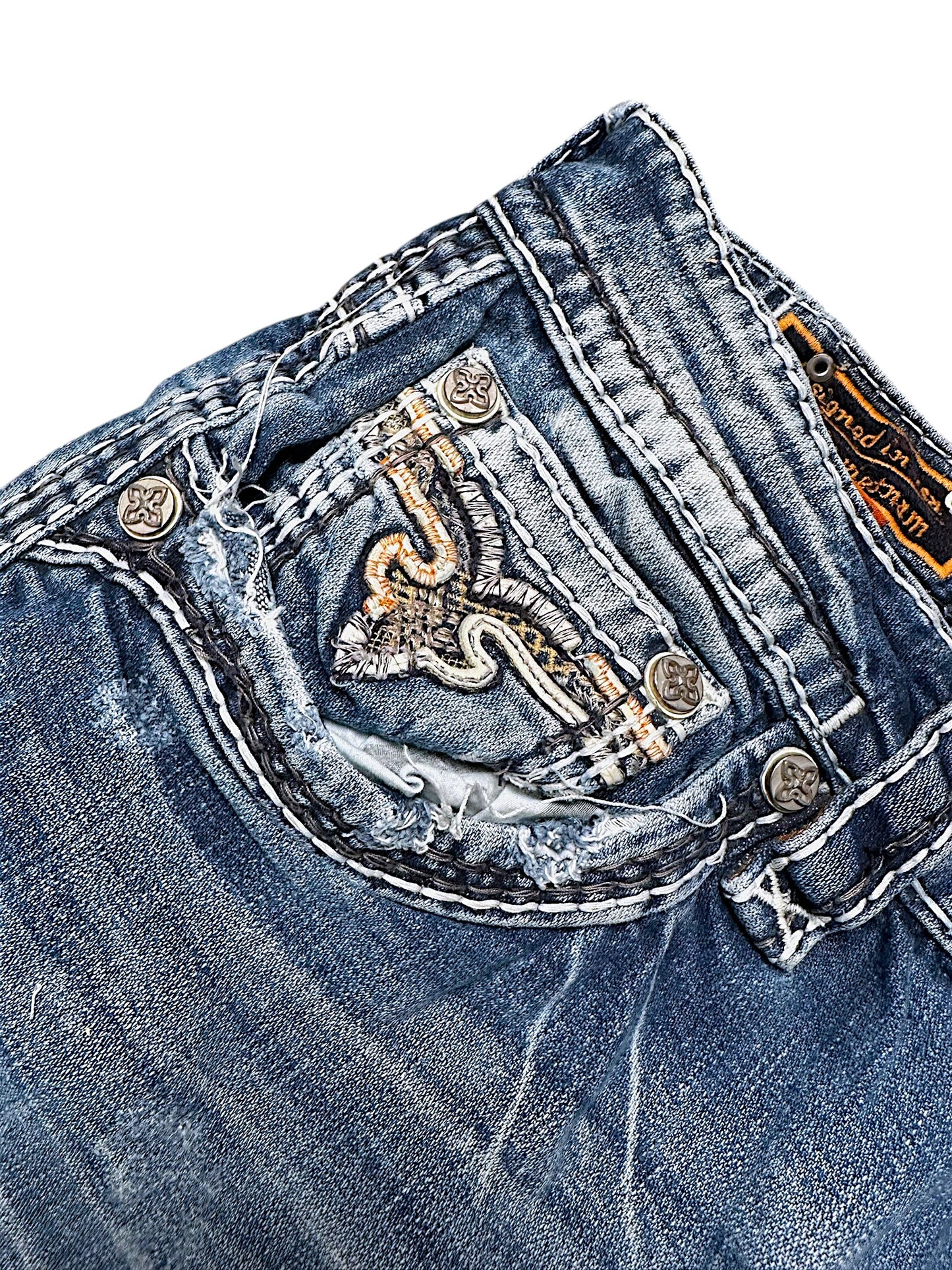 Vintage Rock Revival Y2K Baggy Jeans (S)