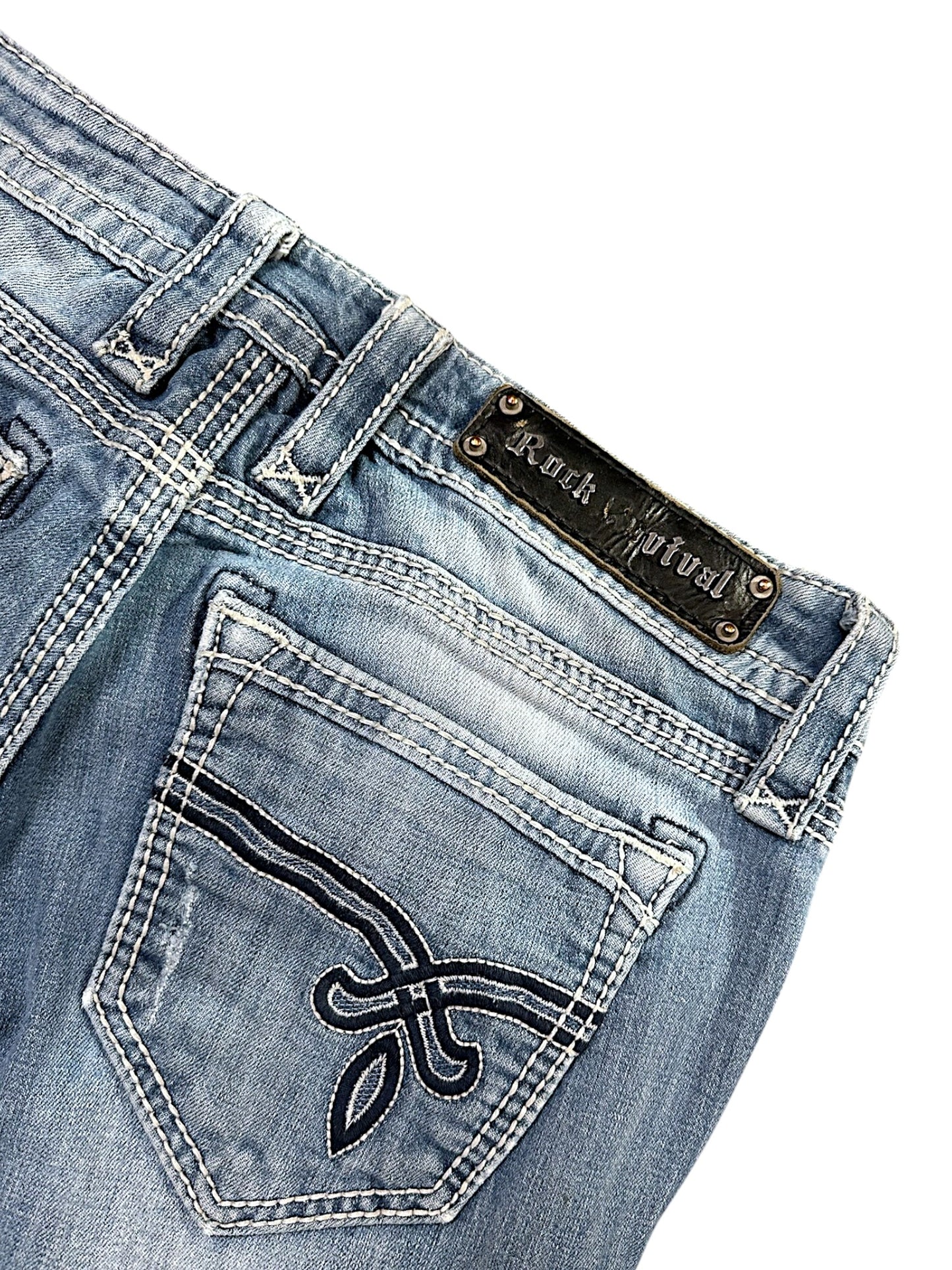Vintage Rock Revival Y2K Low Waist Bootcut / Flared Damenjeans (S)