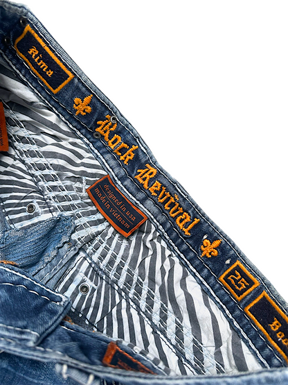 Vintage Rock Revival Y2K Low Waist Bootcut / Flared Damenjeans (S)