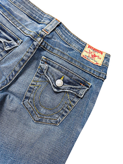 Vintage True Religion Y2K Low Waist Bootcut / Flared Damenjeans (M)