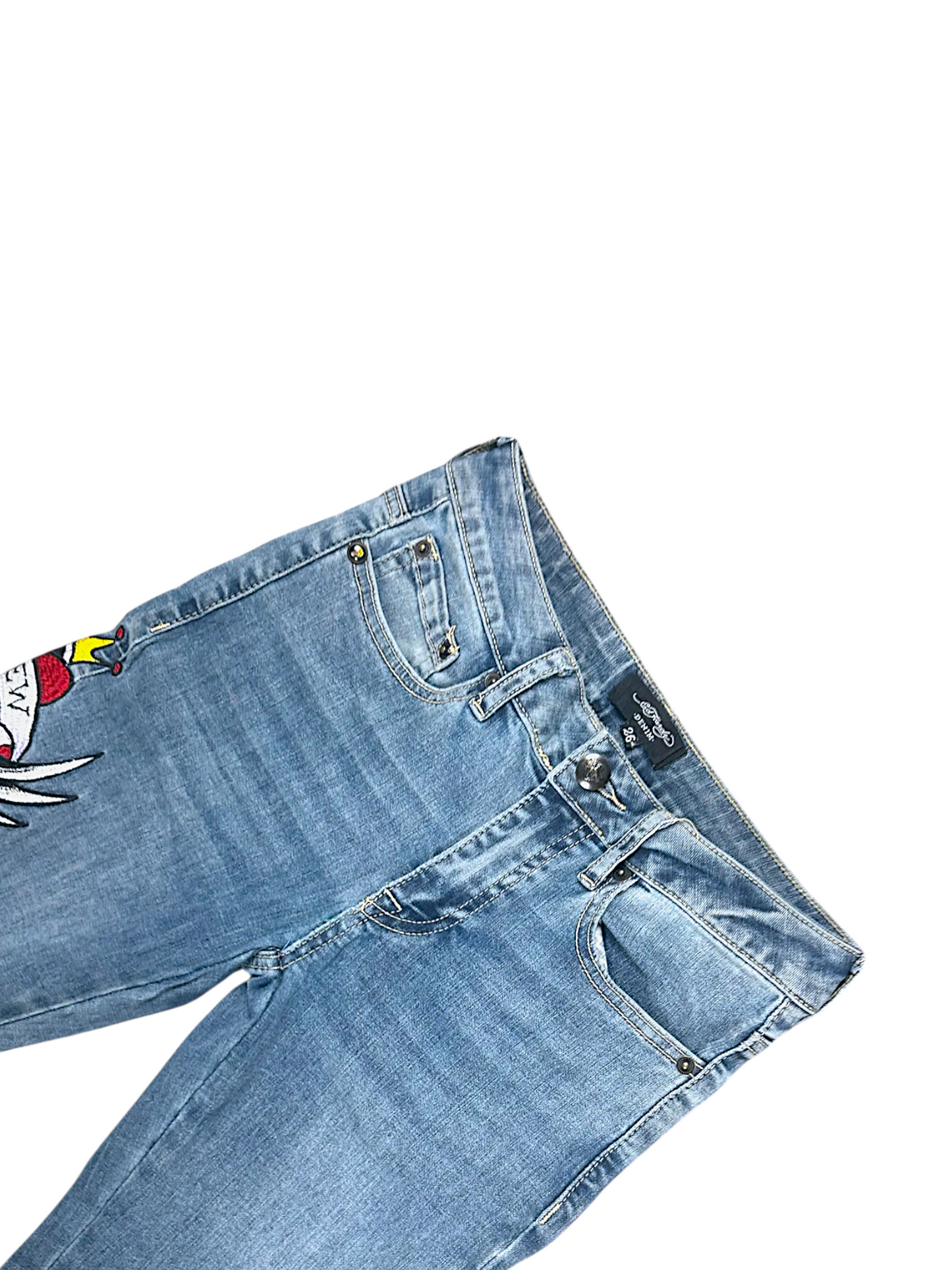 Vintage Ed Hardy Y2K Low Waist Flared Damenjeans (M)