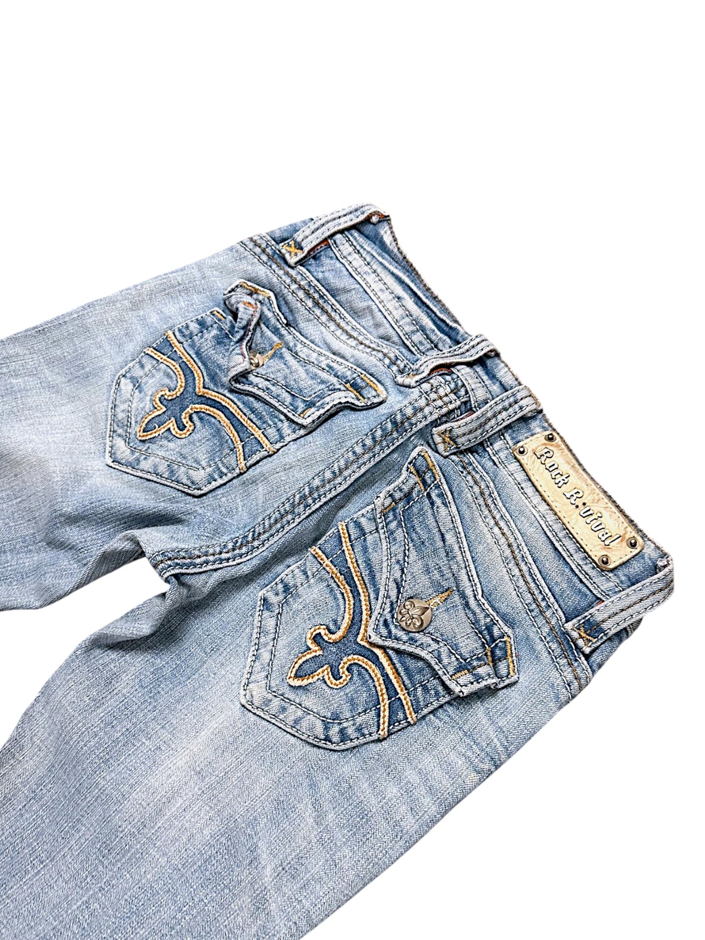 Vintage Rock Revival Y2K Low Waist Bootcut Damenjeans (S)