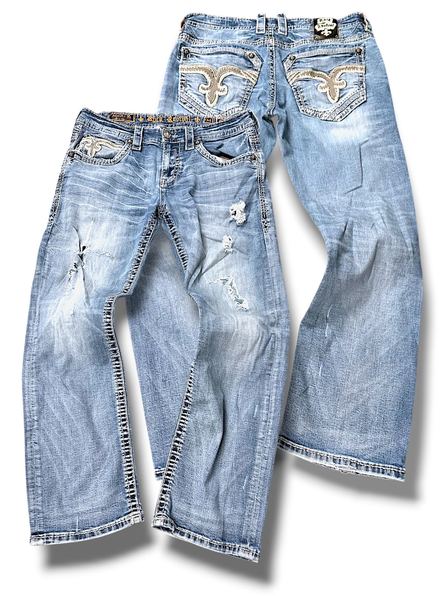 Vintage Rock Revival Y2K Straight Leg Jeans (M)