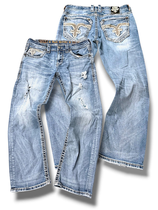 Vintage Rock Revival Y2K Straight Leg Jeans (M)